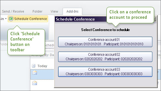 Schedule a conference