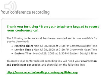 Conference recording email