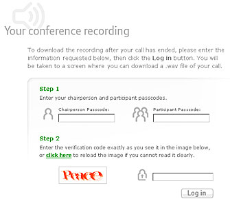 Conference recording login